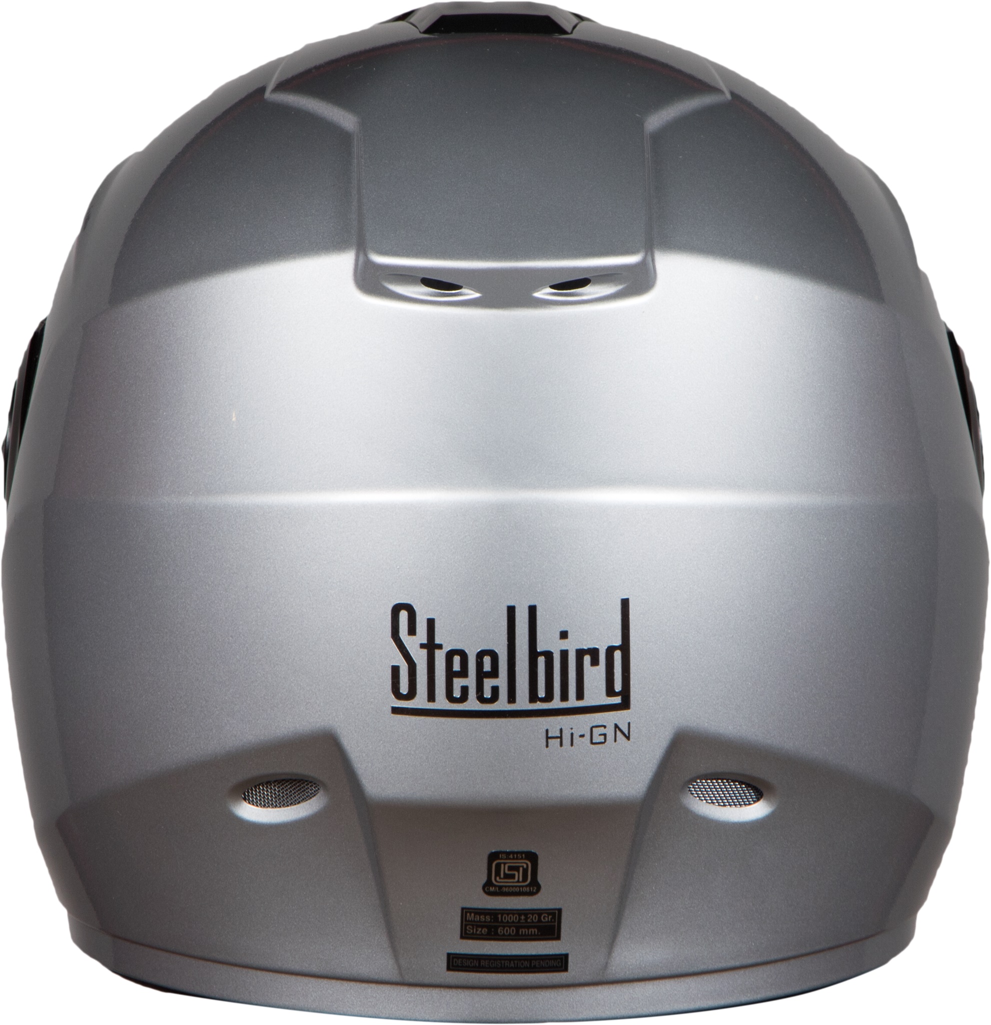 Steelbird HI-GN Men Vision Painted Glossy Silver ( Fitted With Clear Visor Extra Smoke Visor Free)